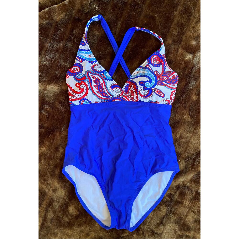 Catalina L Paisley Print/Cobalt Blue 1-Pc Swimsuit SUPER CUTE‎
